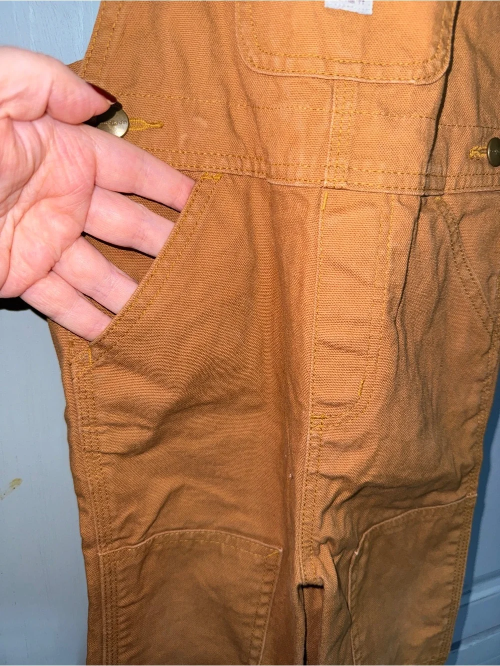 Carhartt Kids Tan/Brown Duck Canvas Overalls Size 2T